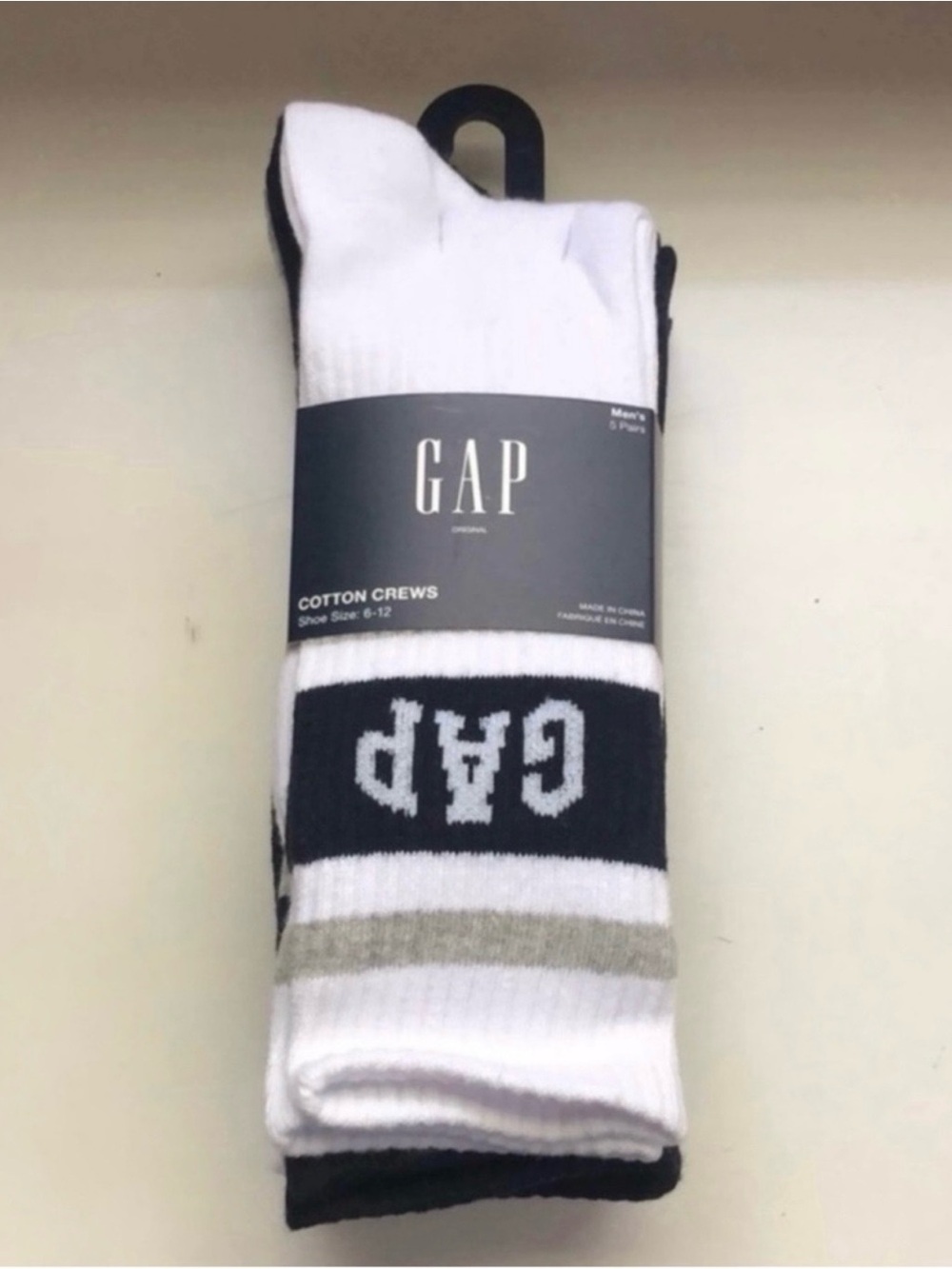 New Gap Socks Men’s 5 Pair Multi Color Cotton Crews Casual Athletic Activewear